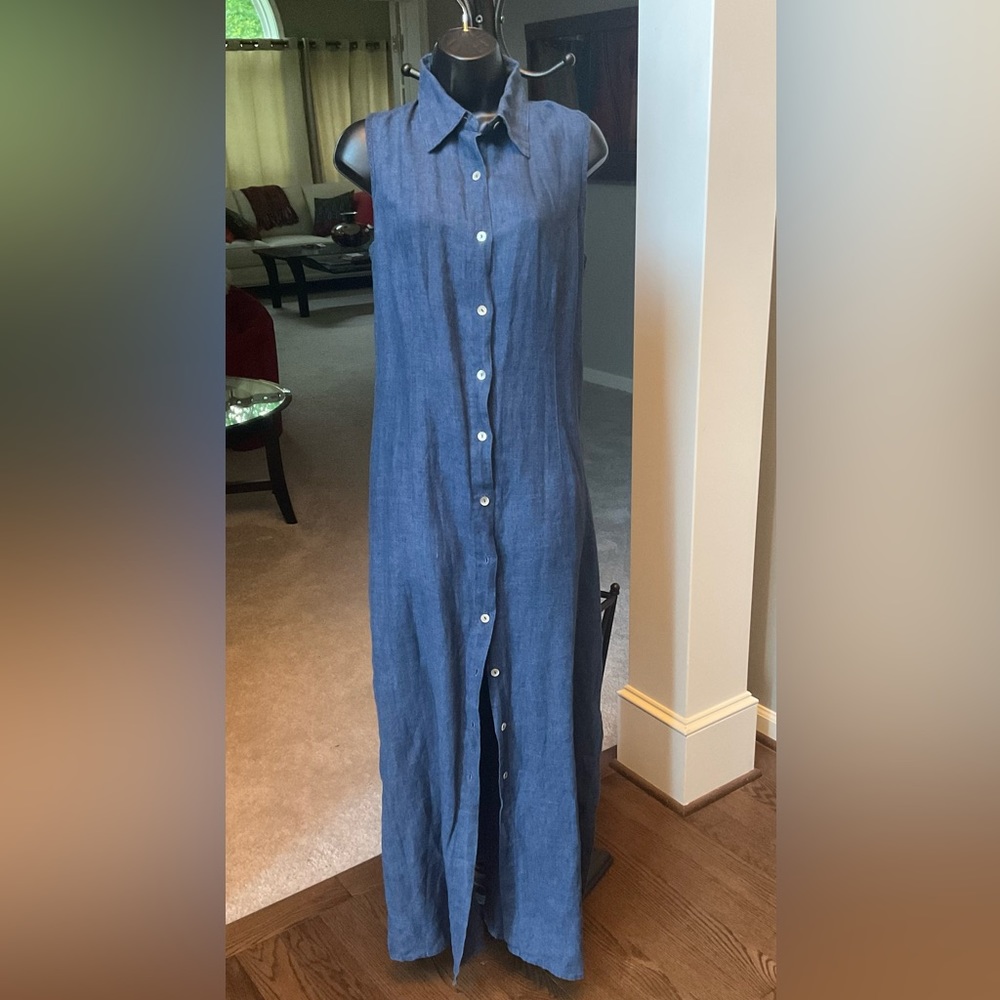 Women's Denim-look Linen Tunic Dress by Hunt Club